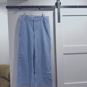 Wide Leg Periwinkle Stretch Jeans